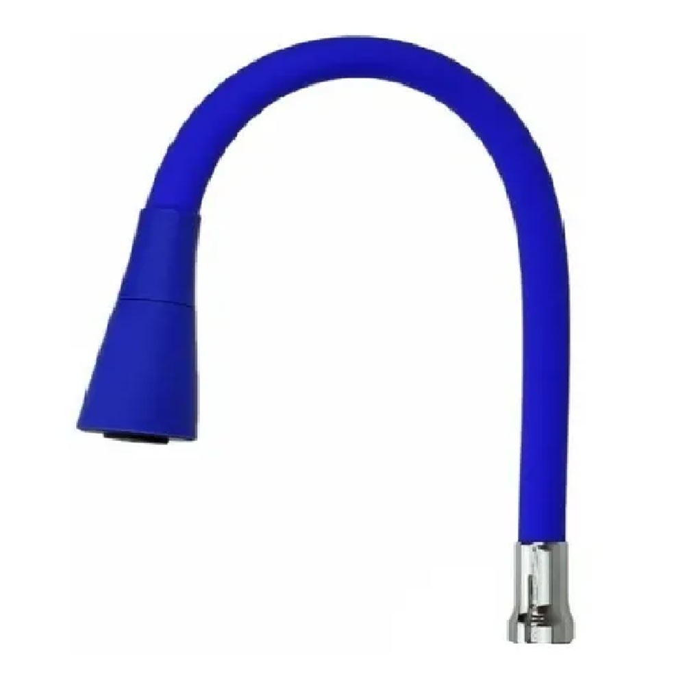 Tubo Azul Cone Duplo Jato Reposição Torneira Cozinha 3 4 Flexível Silicone Inox Chuveirinho Gourmet