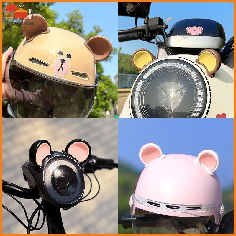 TSBR 2 Pçs Colorido Capacete Da Motocicleta Orelhas De Urso Decoração Universal Moto Bicicleta Estilo Do Carro Stiers Ac