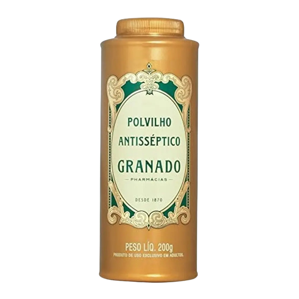 Talco Polvilho Antisséptico Tradicional Granado 200g para Controle de Umidade e Odores Diário
