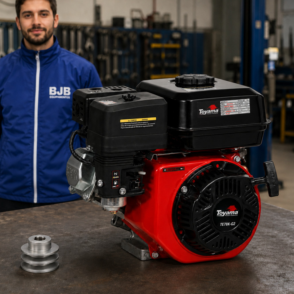 Toyama Motor a Gasolina TE70X-G2 7HP 212cc 4T com Polia 2 Canais 19,05mm e Óleo 20W50 1L — imagem 2 de 2