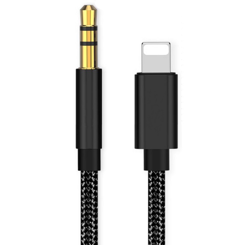[Estoque pronto] Alto-falante de áudio para carro e celular 3.5 mm para cabo adaptador de áudio trançado iluminado adequ