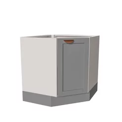 Balcão de Canto Oblíquo Planejado sem Tampo Arizona CabeCasa MadeiraOriginals Cinza/Branco