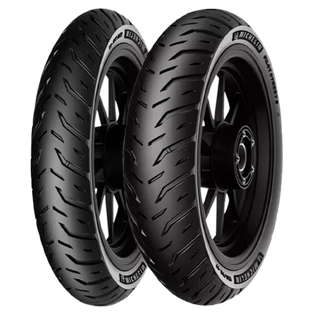 Pneu 60/100-17 + Pneu 80/100-14 49S Michelin Pilot Street 2 BIZ 100/110/125 Todos Pop 100 Pop 110