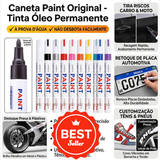 Caneta Paint Original Reparadora Pintura Automotiva Permanente Não Sai Na Água Tira Risco…