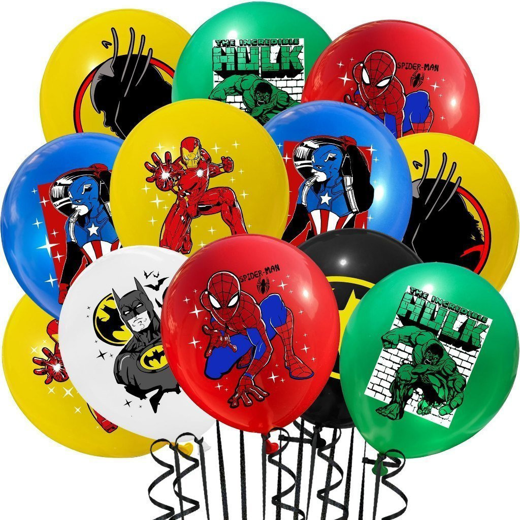 Balões De Super-Herói , 10 Peças , Látex Do Homem-Aranha , Decoração De Festa De Aniversário , Vingador , Suprimentos Pa