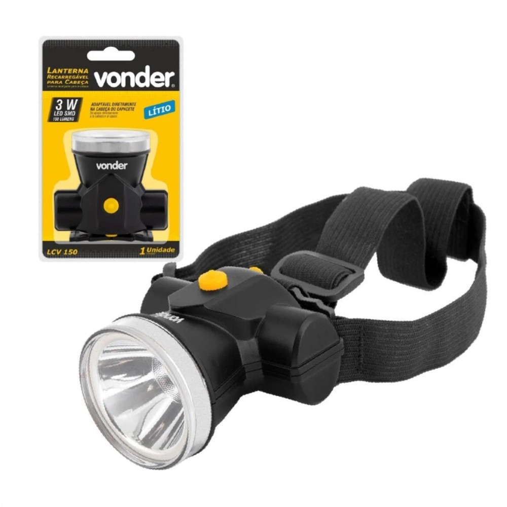 Lanterna De Led Para Cabeça Recarregável Lcv 150 Vonder