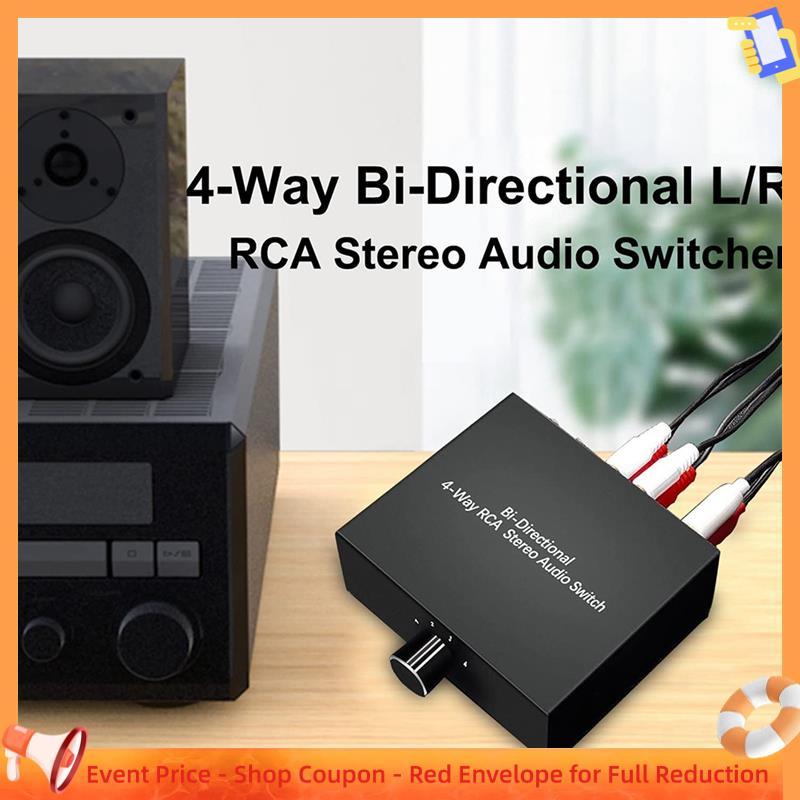 Ranarxaxenia004 Portas Bidirecional Rl Audio Switcher Box Rotary Switch Plug and Play Divisor De Áudio Para Console De J
