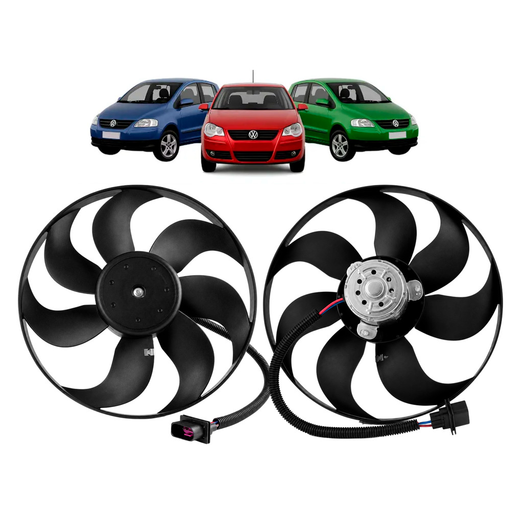 Eletroventilador Radiador Vw Fox Polo Modelo Menor 02 Até 06