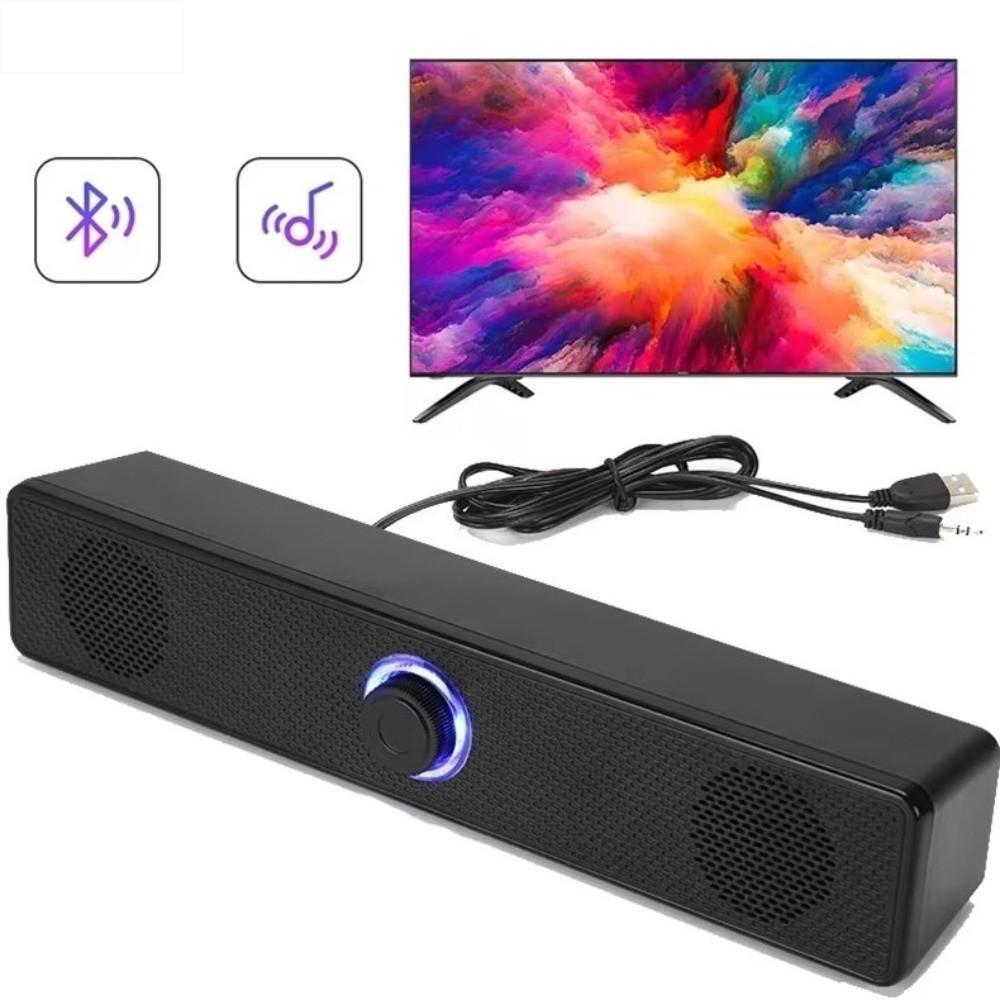 SOLDOI PC Soundbar , Alto-Falante Bluetooth Com Fio Sem , Barra De Som Estéreo Compacta Graves Fortes E Alimentada Por U