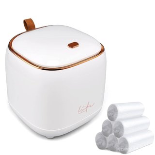 Mini Lixeira de 1,6L/0,4 Galões com 180 Sacos de Lixo, Pequena Lixeira de Mesa com Tampa, Mini Lixeira de Bancada para C