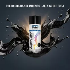 Tinta Spray Tekbond Preto Brilhante Metálico 350ml