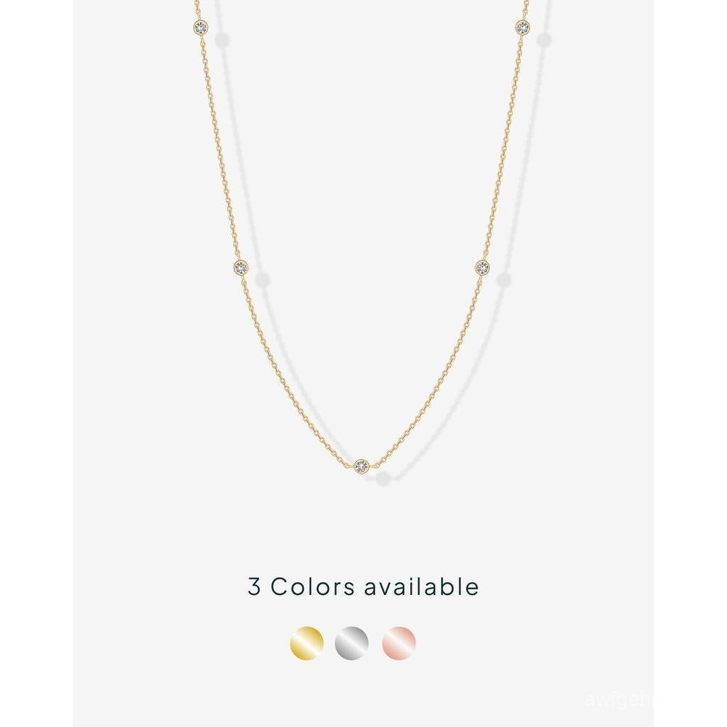 Colar Feminino PAVOI Banhado a Ouro 14K - Colar Exquisito com Diamantes Simulados - Colar Leve com Corrente de Zircônia 