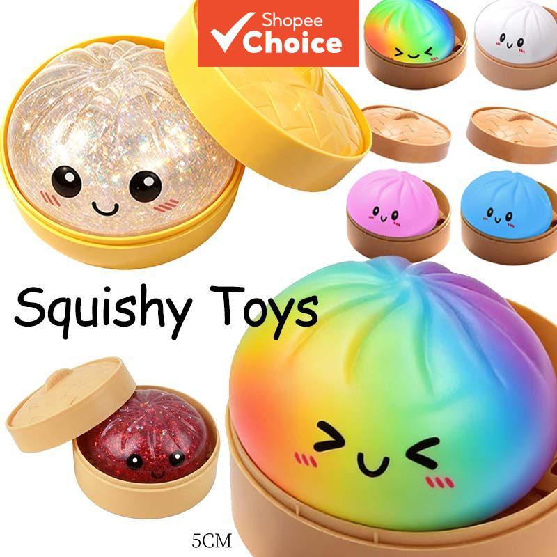 Brinquedo Kawaii Squishy Glitter Colorido Arco-Íris para Alívio do Estresse e Festa