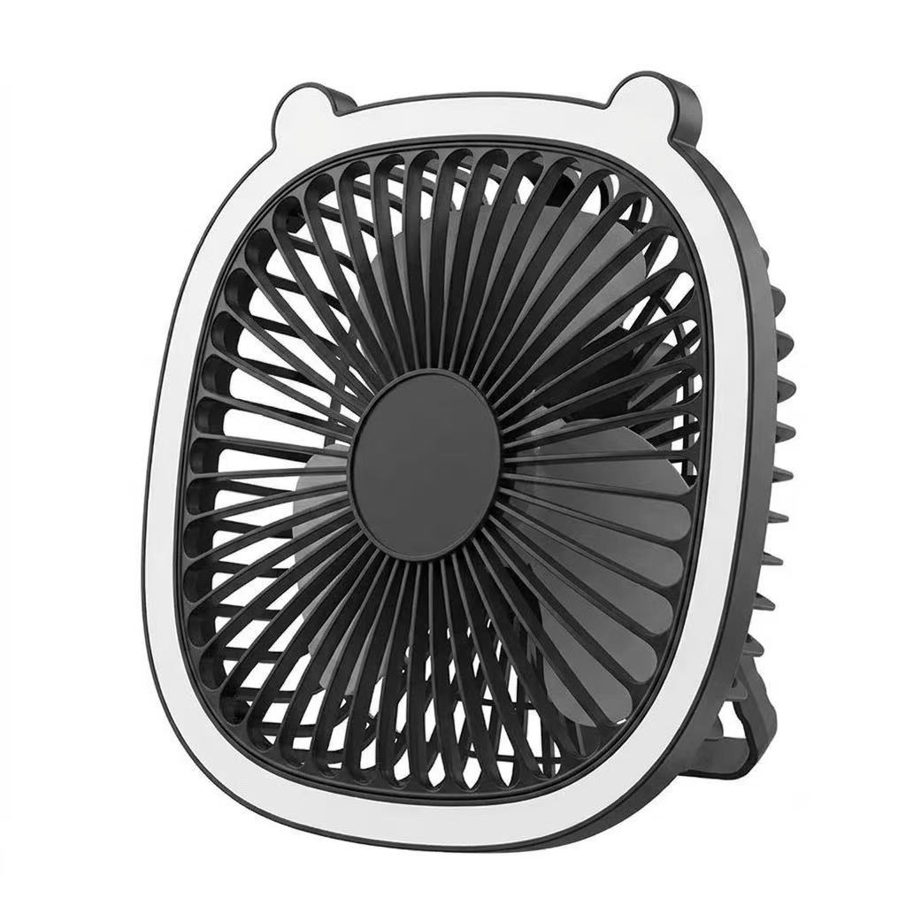 Ventilador USB Recarregável Portátil 4 em 1 com Luz LED Mini Ventilador Quarto Mesa