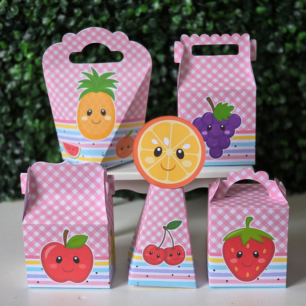 Caixinhas Frutinhas MENINA - PEGUE E MONTE - PRONTA ENTREGA kit festa lembrancinha aniversario decoração personalizados