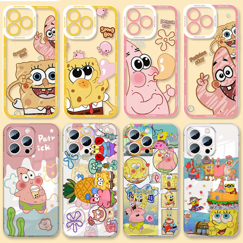 Bob Esponja Patrick Star Capa De Telefone Transparente Para Samsung Galaxy A07 A54 A55 A34 A35 A53 A24 A14 A15 A25 A04 A