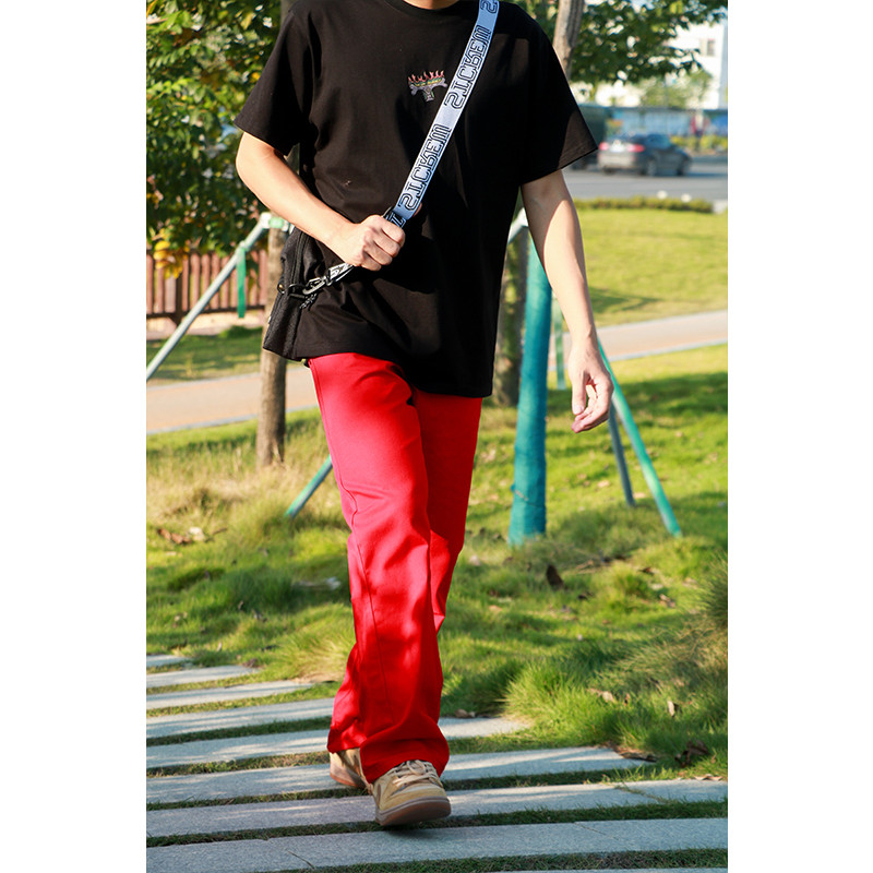 STC vermelho street Wear All-Match americano solto em linha reta das mulheres dos homens esportes lazer dança de rua dan