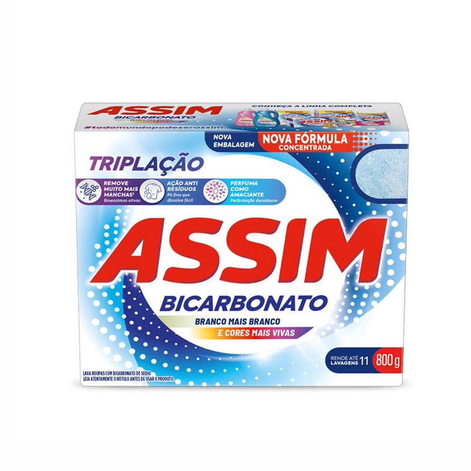 Sabão em pó pacote 800g Assim