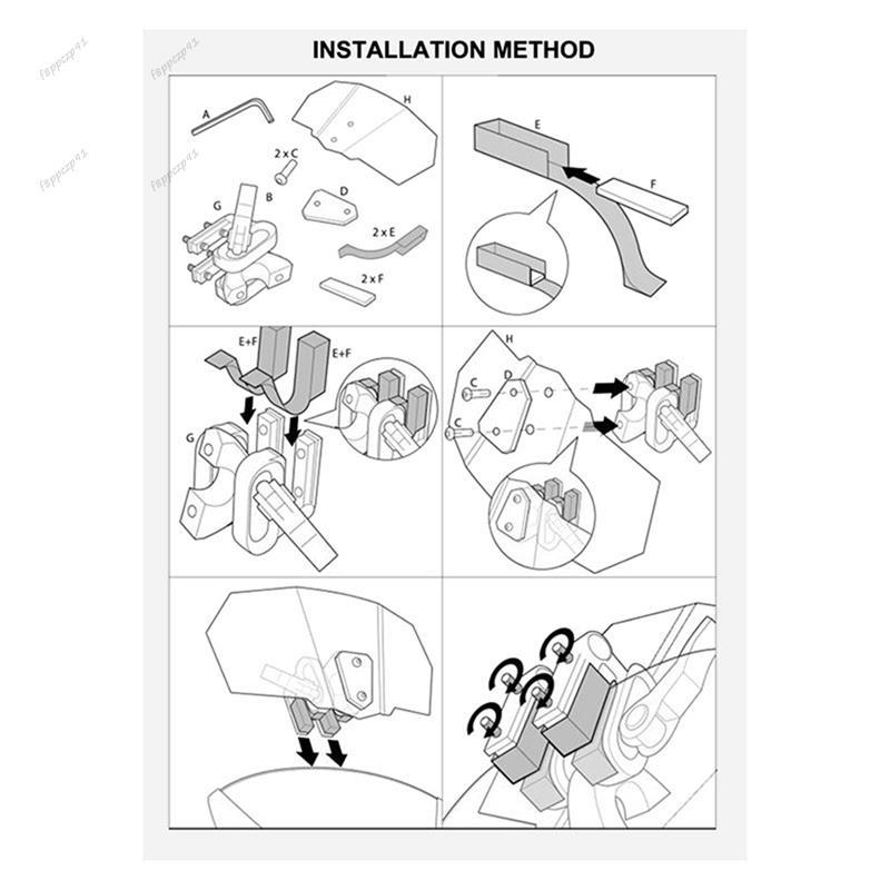 Universal Moto Defletor De Vento Acessório Clipe Em Extensões De Pára-Brisa 20CM Para Nmax155 PCX150 X-ADV