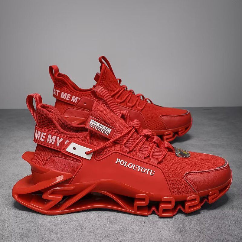 Sapatos masculinos verão respirável sapatos esportivos tecnologia preta tênis de corrida nacional na moda lâmina deus da