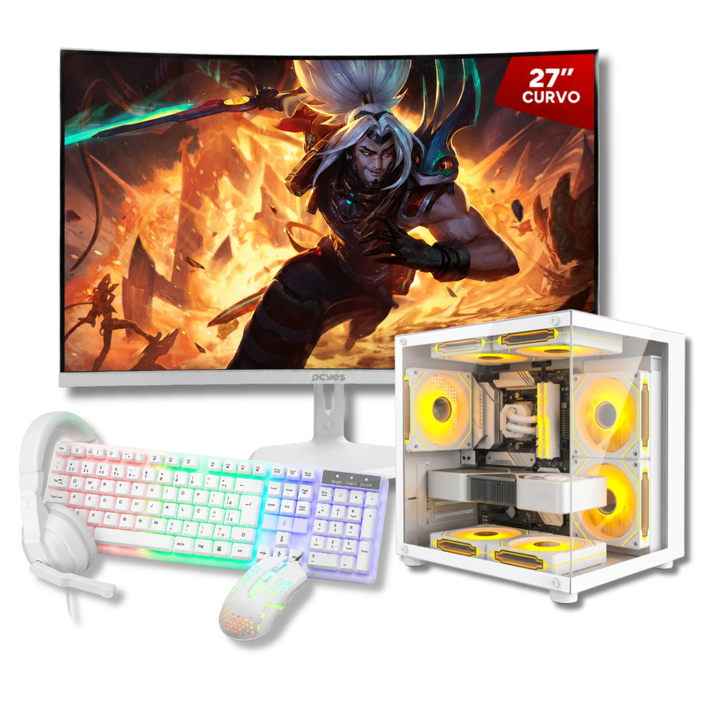 Computador Pc Gamer  I7 6ª 16GB DDR4 SSD 480GB RTX 3050 Wifi Monitor Led 27" PCY