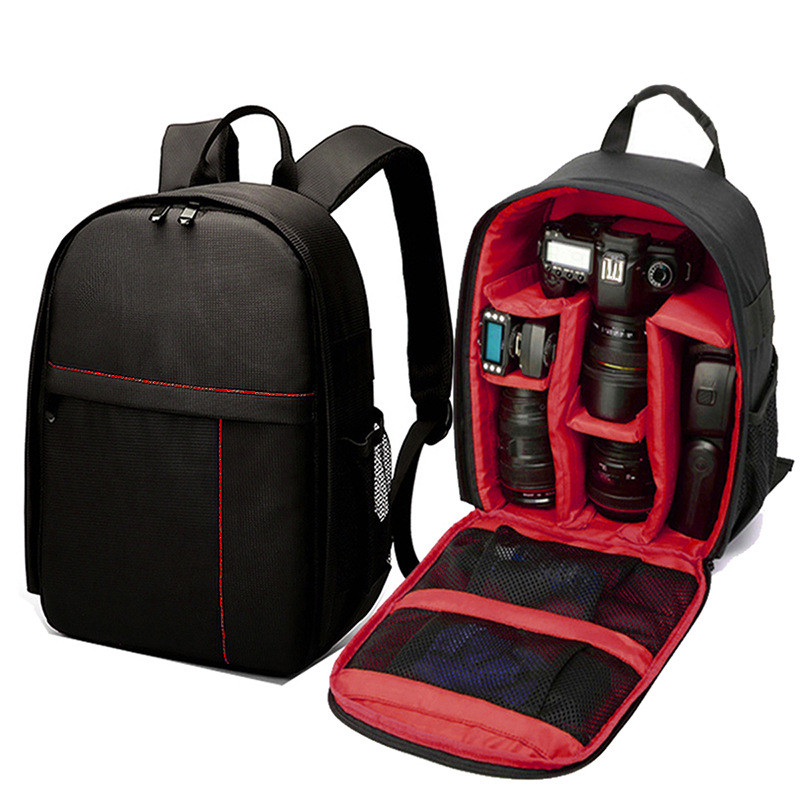 Bolsa para câmera à prova d'água para uso externo, mochila portátil de grande capacidade com compartimentos para fotogra