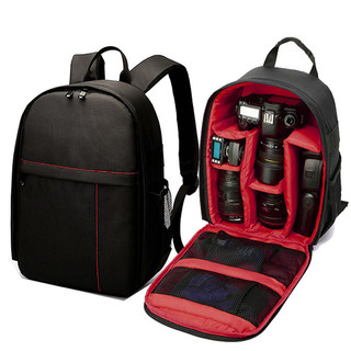 Bolsa para câmera à prova d'água para uso externo, mochila portátil de grande capacidade com compartimentos para fotogra