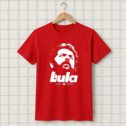 Camiseta Pt Camisa Lula Unissex Feminino Masculino Esquerda Partido dos Trabalhadores Lulinha Preto Branco e Vermelho