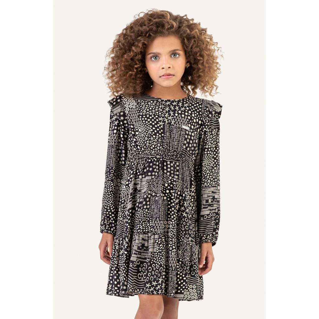 Vestido Infantil Menina Babados Colorittá Preto