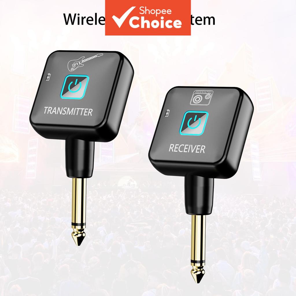 Sistema De Guitarra 2.4GHz Transmissor Receptor Com 4 Canais De Sinal Para Baixo Instrumentos Eletrônicos Acessório Músi