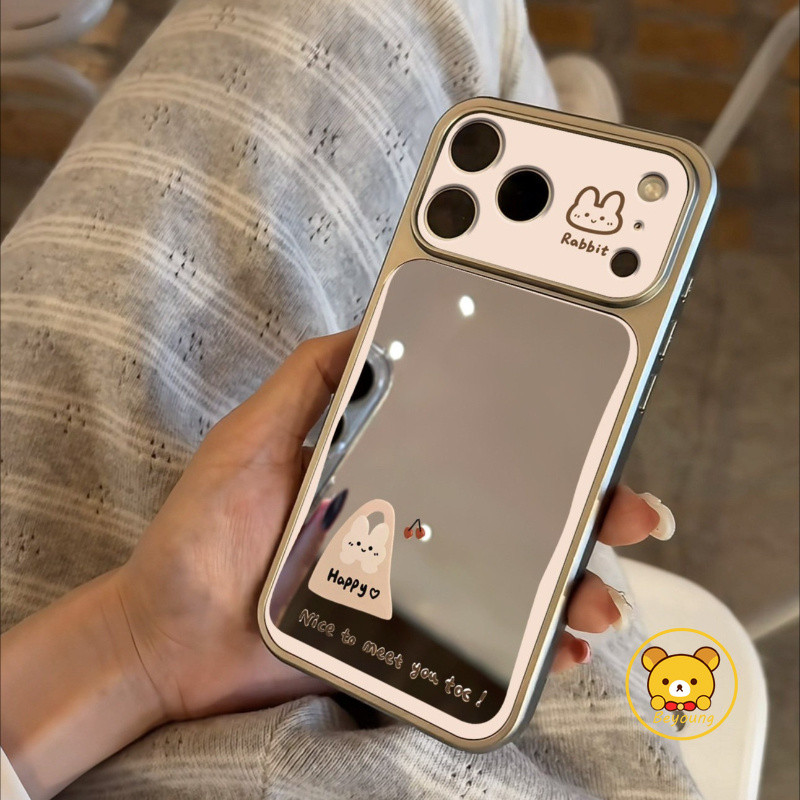 Capa De Telefone Espelhada De Coelho Fofo Para Samsung Galaxy A27 A37 A36 M36 F36 A35 A34 A33 A32 M32 A31 A26 A25 A24 A2