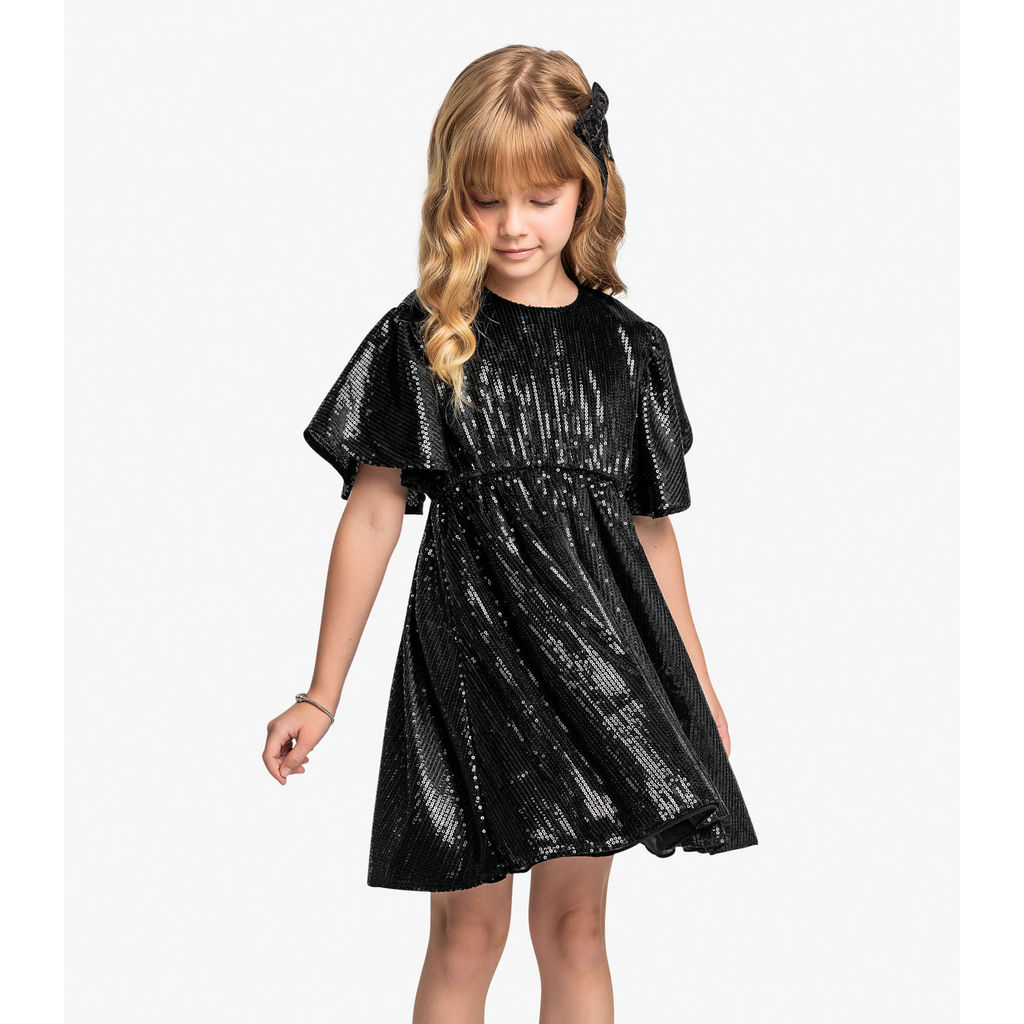 Vestido Infantil Trick Nick Preto