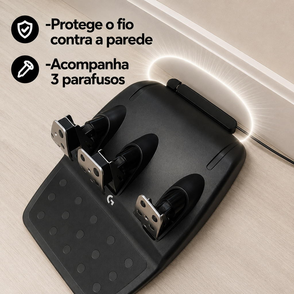 Protetor Guia De Cabo E Espaçador Pedais Logitech G29 G923 G27 G920 Proteja seu Simulador