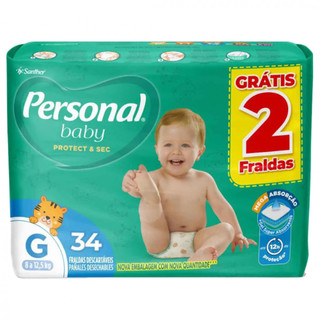 Fralda Personal Personal Protect e Sec G  Leve 34 Pague 32 Unidades