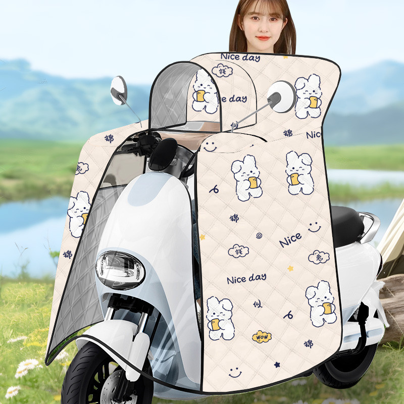 Colcha de para-brisa de veículo elétrico, pai-filho, verão, protetor solar, bateria, motocicleta, à prova d'água, quatro