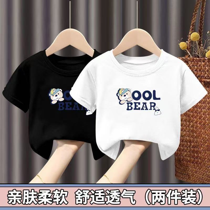 100% algodão roupas infantis camiseta de manga curta meninos meninas 2024 verão novo estilo moda versão coreana crianças