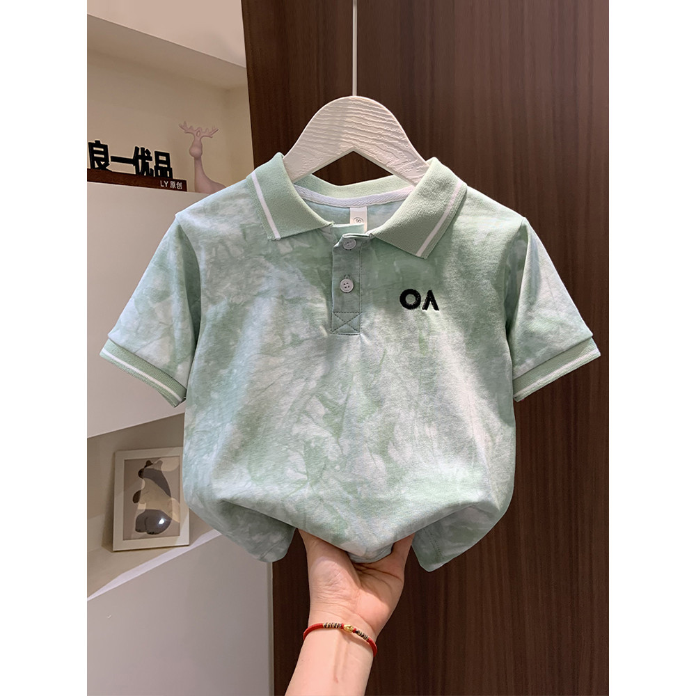 Meninos verão camisa polo 2026 novo estilo médio grande crianças versão coreana roupas finas meninos bonito camiseta de 
