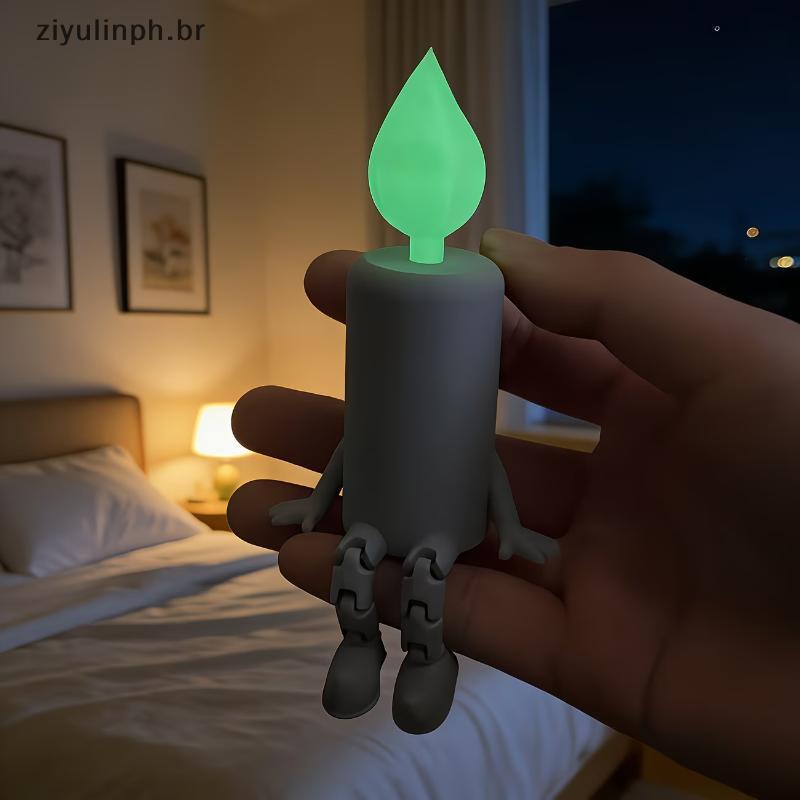 ziyulinph Estatueta De Vela Brilhante Impressa Em 3D Que Brilha No Escuro , Simulação De Destaque Da Sala , Luz Noturna
