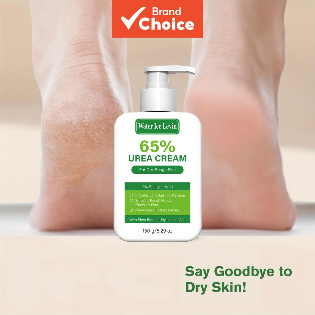 Creme hidratante de longa duração com 65% de ureia, 2% ácido salicílico, manteiga de karité e para mãos, pés e