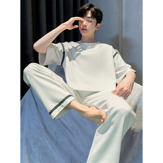 Pijamas masculinos verão Modal calças de manga curta verão fino masculino verão exterior Wearable Homewear ternos