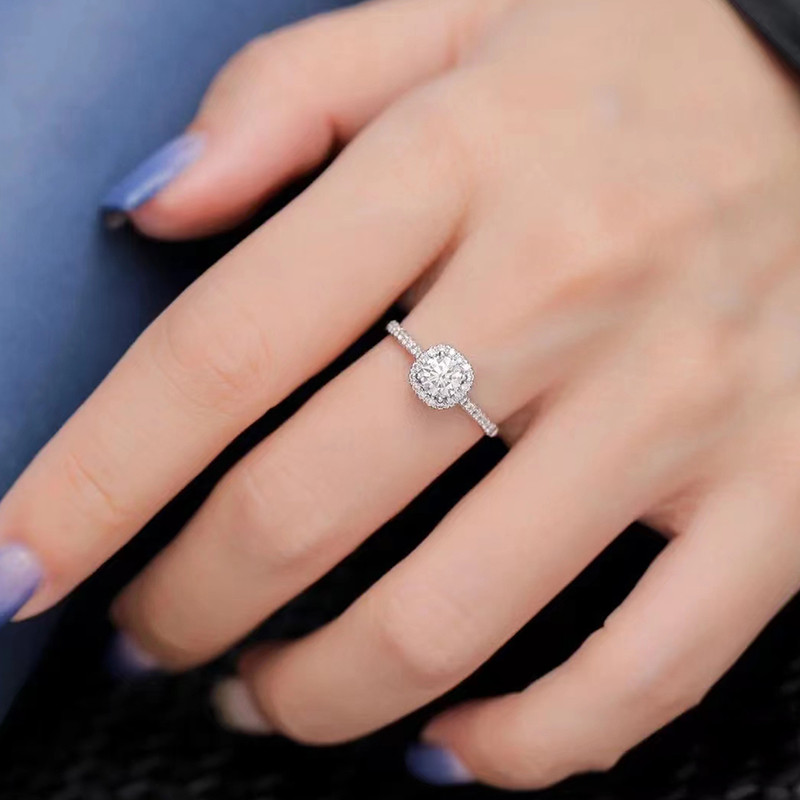 Super simulação anel de diamante Moissanite anel de casamento um quilate anel de casamento um par grande nicho de diaman