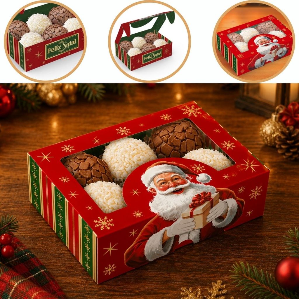 10 CAIXA P/ 9 DOCES DE NATALC/ VISOR 11X11X4 6169 ( NATAL IDEIA 2026 )
