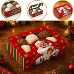 10 CAIXA P/ 9 DOCES DE NATALC/ VISOR 11X11X4 6169 ( NATAL IDEIA 2026 )