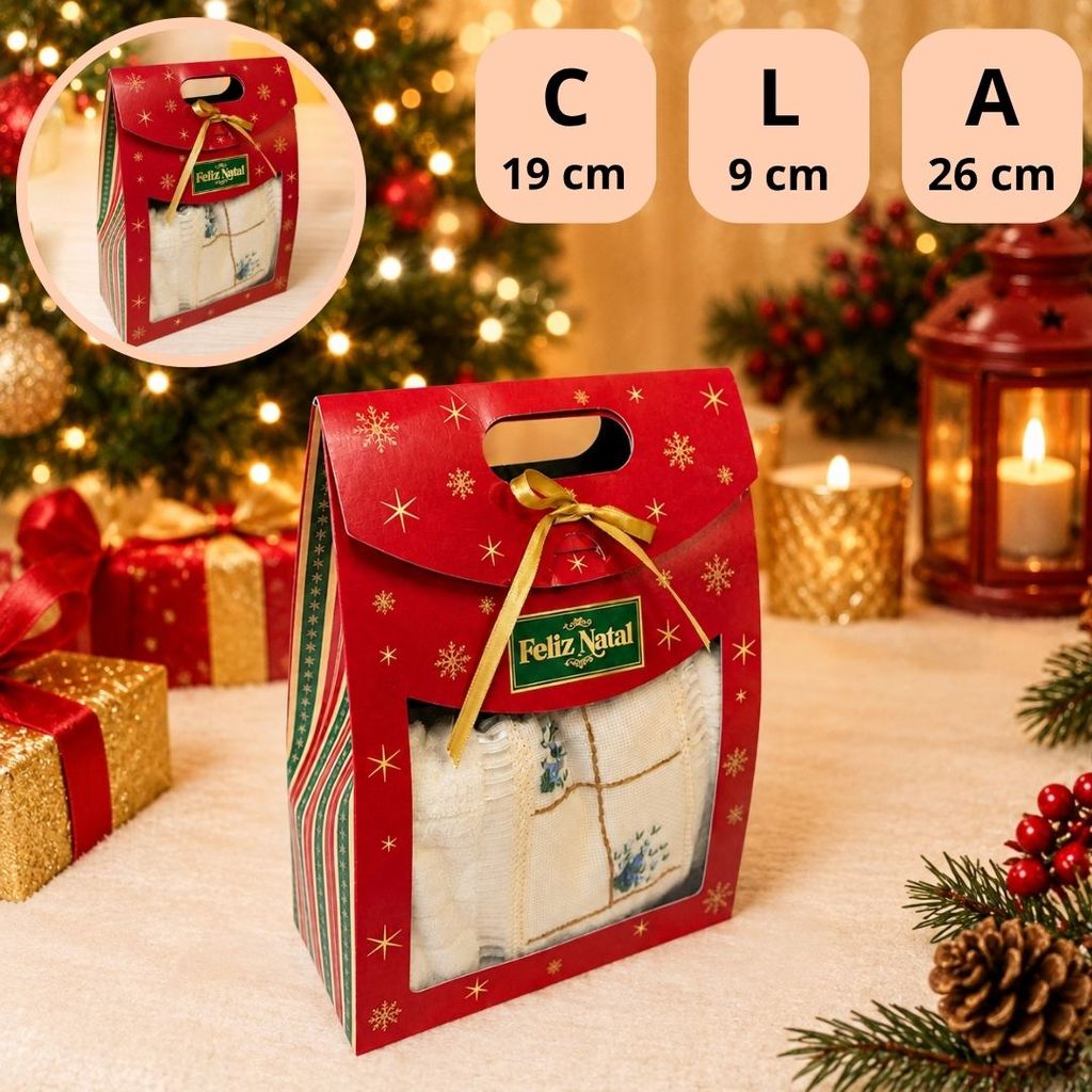 10 SACOLA MALETA DE NATAL C/ VISOR E FITA 19X9X26 6193 ( NATAL IDEIA 2026 ) — imagem 2 de 2