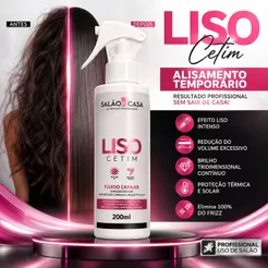 SPRAY LISO DE CETIM ALISANTE E PROTETOR TÉRMICO PROFISSIONAL 200ML | SALÃO IN CASA