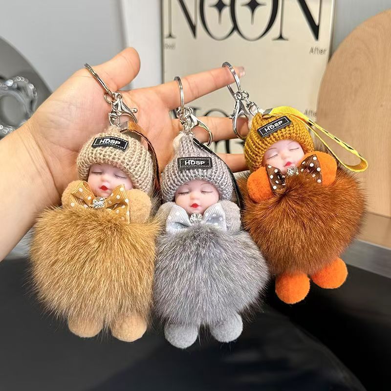 Pingente de chaveiro de boneca adormecida, inovador e criativo, presente de luxo para casais, decoração de presente de a