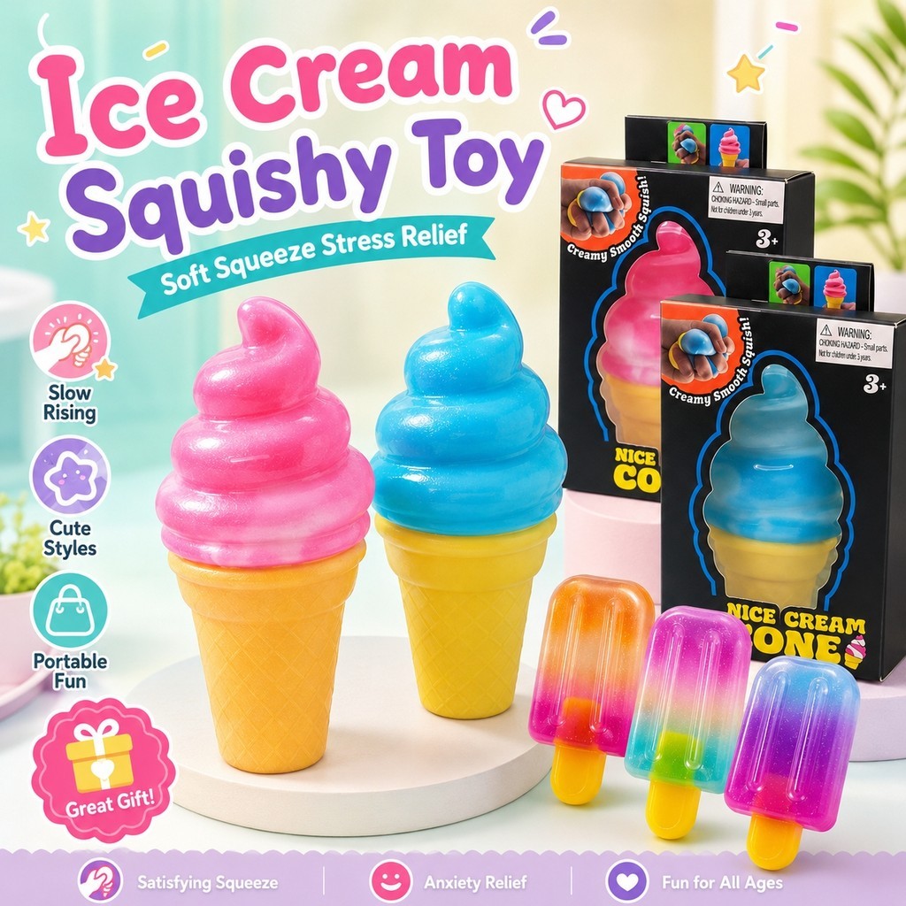 Picolé Sorvete Espremer Mole Brinquedo Fidget Alívio Do Estresse Brinquedos Sensoriais