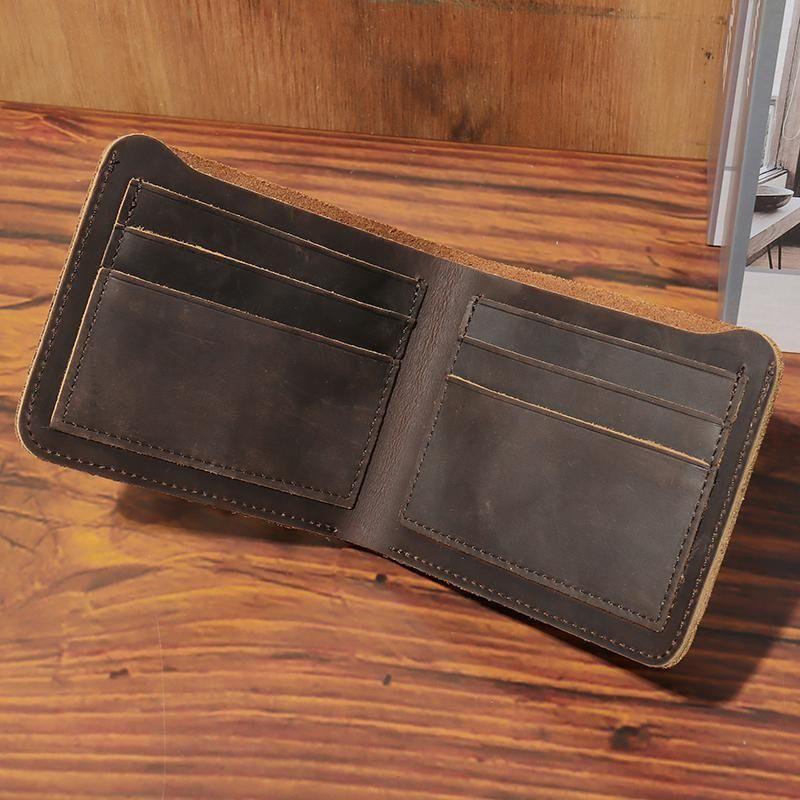 carteira masculina com ziper carteira masculina Carteira curta masculina de couro de primeira camada, couro genuíno, ret