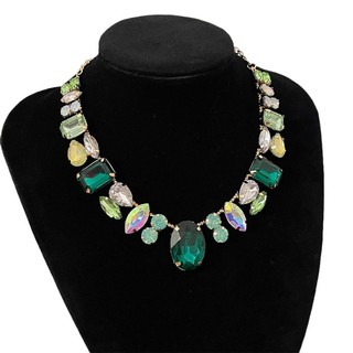 Colar de pedras preciosas coloridas colar de diamante cheio de pedras preciosas coloridas moda banquete colar acessórios