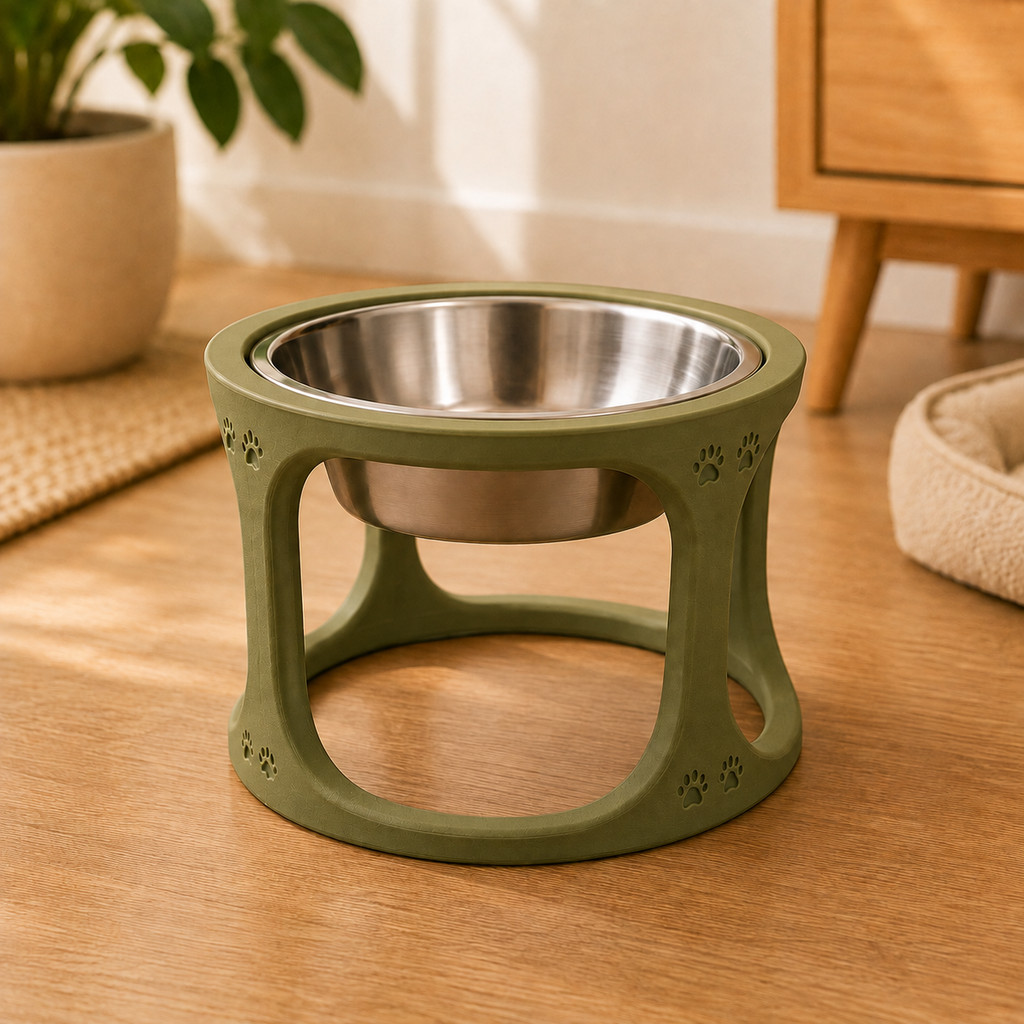 Comedouro Elevado Pet Inox 450ml ou 1100ml para Cães e Gatos Bebedouro Tigela para Ração e Água